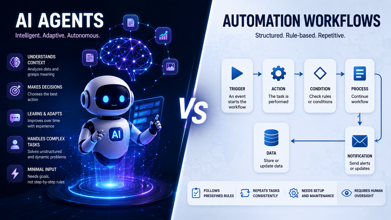 AI Agents vs Automation Workflows Blog Post Image